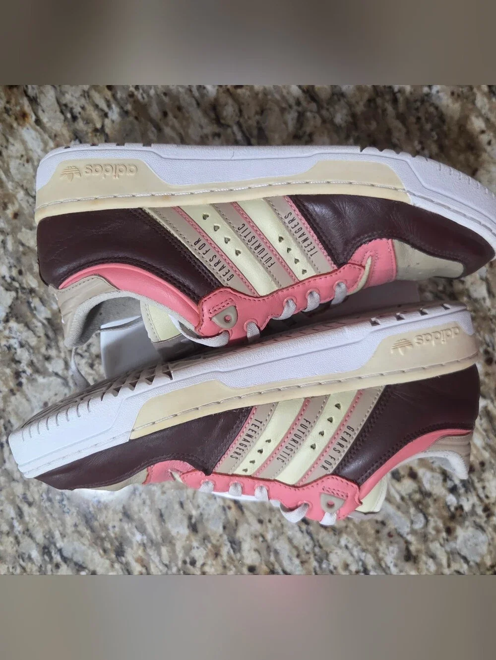 adidas Low-Top Sneaker in Pink, Beige & Brown Leather - Picture 6 of 7